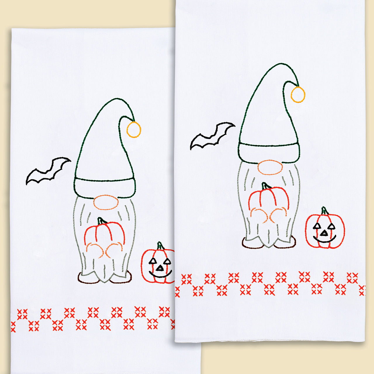 Halloween Gnome Embroidery Hand Towel Set Primary Image