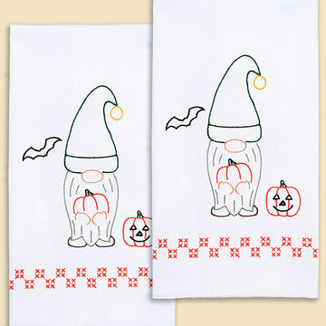 Halloween Gnome Embroidery Hand Towel Set Primary Image