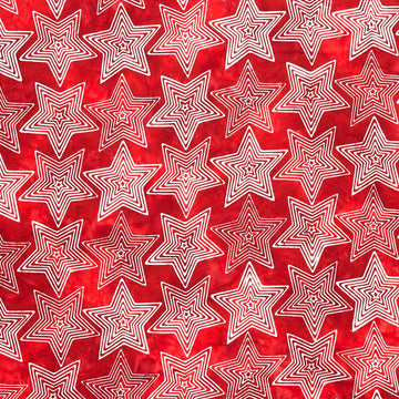 Artisan Batiks - Liberty 2 Stars Red Yardage