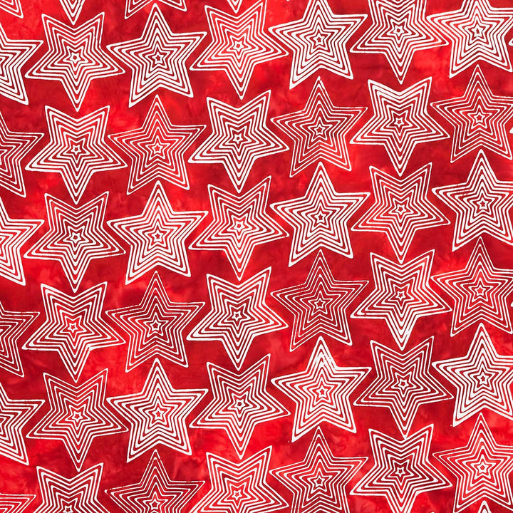 Artisan Batiks - Liberty 2 Stars Red Yardage