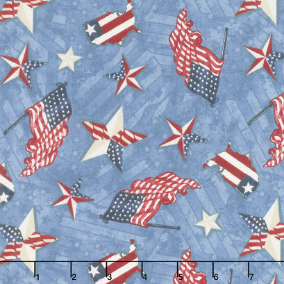 American Valor - Patriotic Toss Blue Yardage