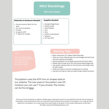 Digital Download - Mini Stockings Gift Card Holder Pattern