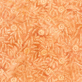 Twilight Batiks - Thyme Daisy Orange Yardage