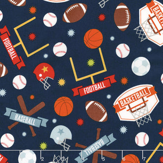 Game Day - Sports Main Navy Flannel Yardage