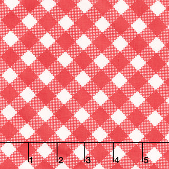 Laminated Cotton - Red GIngham Yardage