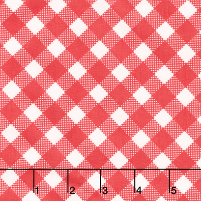 Laminated Cotton - Red GIngham Yardage
