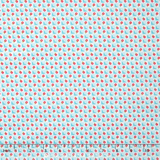 Bloom and Bliss - Check Blue Yardage