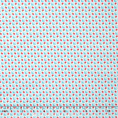 Bloom and Bliss - Check Blue Yardage