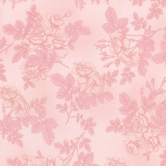 Paris Romance - Flowers Coral Yardage
