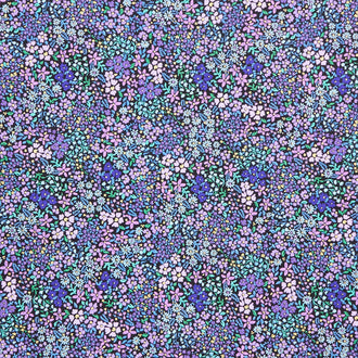 Luminous - Mini Floral Purple Metallic Yardage