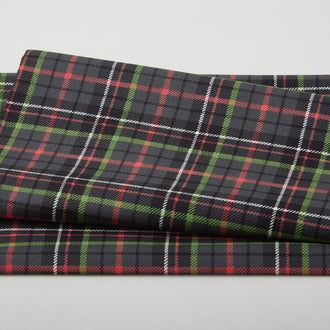 Poinsettia & Pine Favorites - Plaid Black 3 Yard Cut