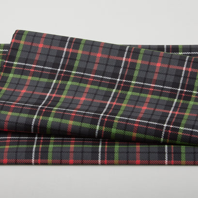 Poinsettia & Pine Favorites - Plaid Black 3 Yard Cut