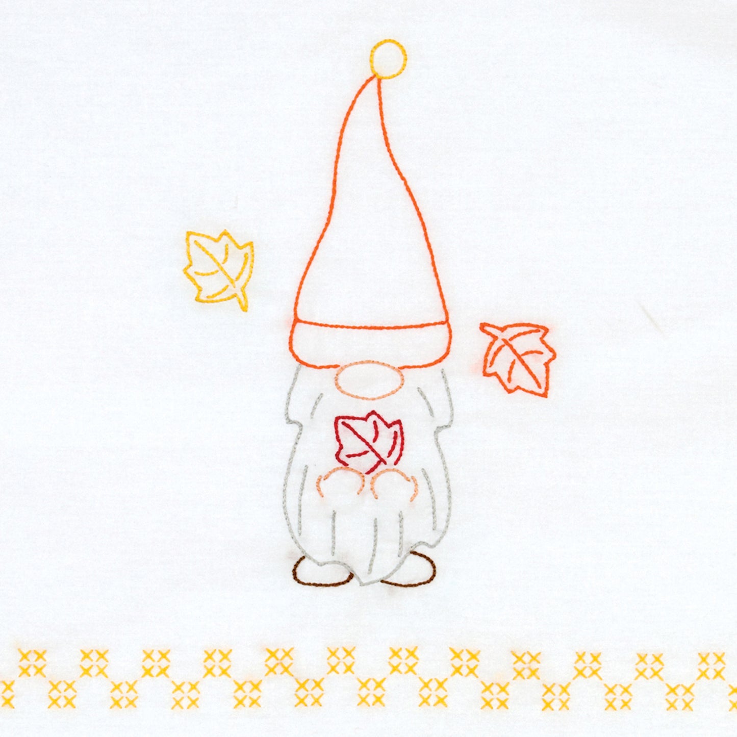 Thanksgiving Gnome Embroidery Hand Towel Set Alternative View #1