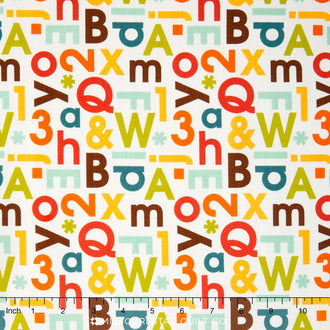 School Days - Alphabet Cream Yardage