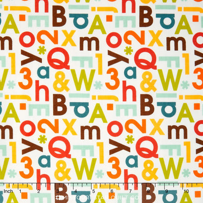 School Days - Alphabet Cream Yardage