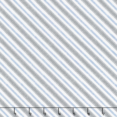 Lake Retreat - Diagonal Stripe White Yardage