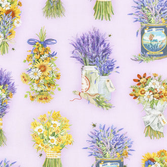 Everyday Favorites - Flower Bouquet Lavender Yardage