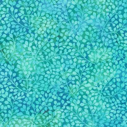 Dragonfly Dance - Leaf Blender Teal Yardage
