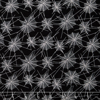 Trick or Treat - Treat Webs Black Yardage