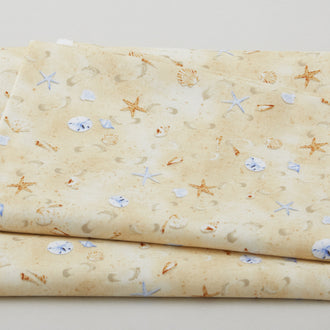 Beach Bound - Footprints on Sand Beige 2 Yard Cut
