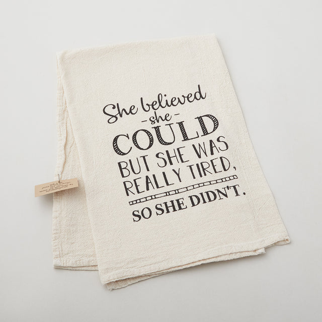She Believed Kitchen Tea Towel - Natural Primary Image
