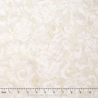 Tonga Batiks - Cloud Floral Scroll Putty Yardage