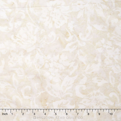 Tonga Batiks - Cloud Floral Scroll Putty Yardage