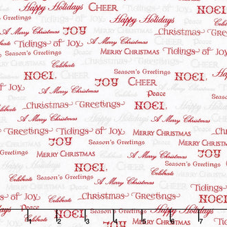 Winter's Grandeur - Winter Holiday Text Winter Metallic Yardage