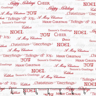Winter's Grandeur - Winter Holiday Text Winter Metallic Yardage