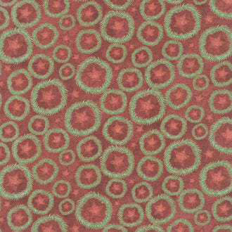 Up on the Housetop - Star Wreaths Cranberry Yardage