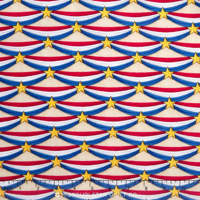 Long May She Wave - Bunting Tan Yardage