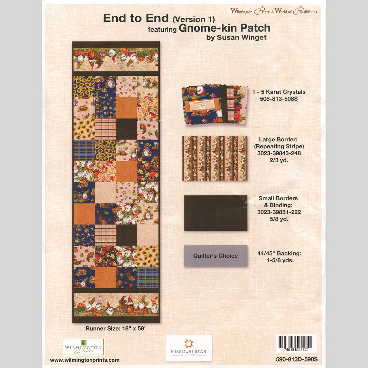 Gnome-kin Patch End to End Table Runner Kit