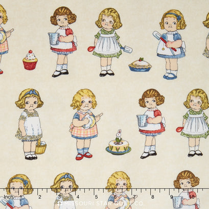 Paper Dolls Bakery - Background Cream Yardage