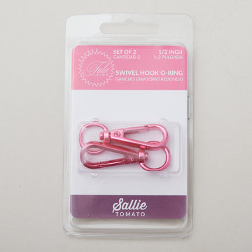 Sallie Tomato Tula Pink 1/2" Swivel Hook Oval Ring - Set of Two Pink Alternative View #1
