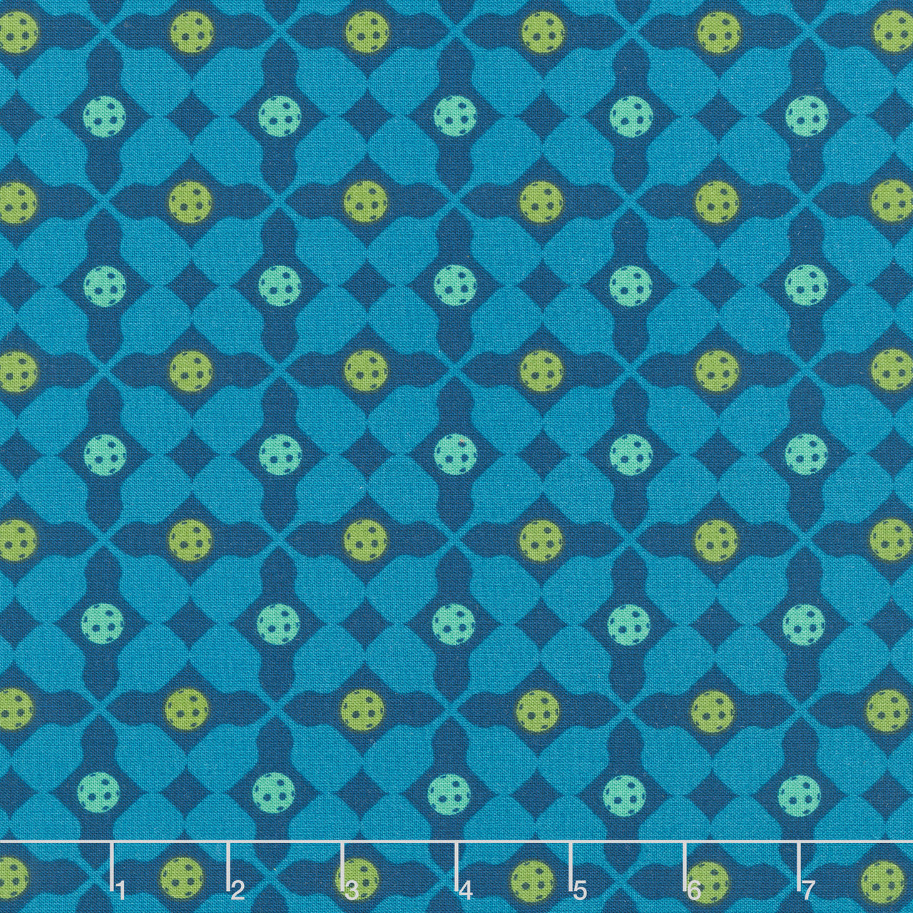 Pickleball - Balls and Rackets Navy Multi Yardage Primary Image