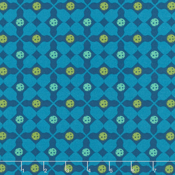 Pickleball - Balls and Rackets Navy Multi Yardage Primary Image