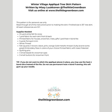 Digital Download - Winter Village Tree Skirt Pattern Alternative View #1