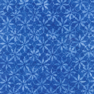Reflections Batiks - Geo Flower Blue Yardage