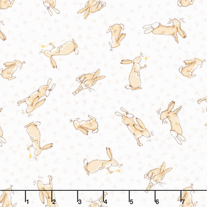 Guess How Much I Love You - Tossed Bunnies White Yardage