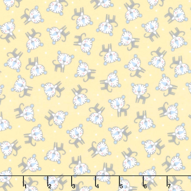 Snuggle In The Jungle Flannel Baby Tiger Yellow Yardage