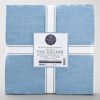 Denim - Bleach Indigo Washed Ten Squares 24 Ply