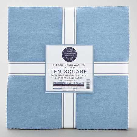 Denim - Bleach Indigo Washed Ten Squares 24 Ply