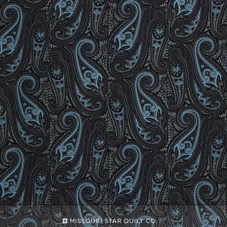 Something Blue - Paisley Black Yardage