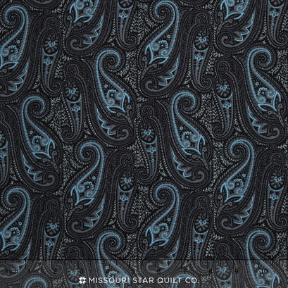 Something Blue - Paisley Black Yardage