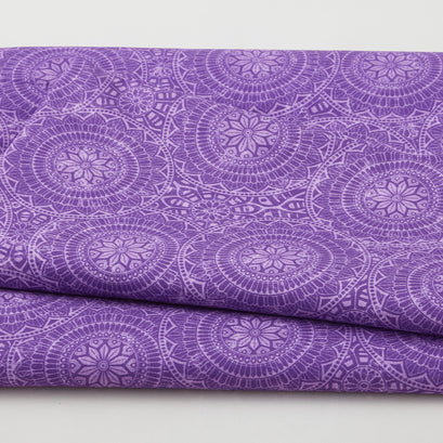 Vespa - Tossed Medalion Plum 118" Wide 3 Yard Cut