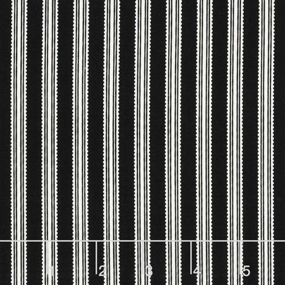 Midnight Meadow - Stripes Black Yardage