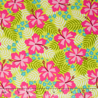 Beachy Keen - Hibiscus Lime Yardage