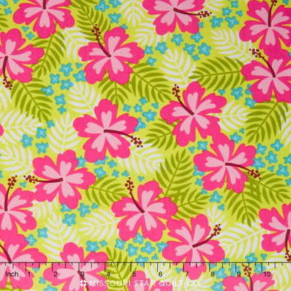 Beachy Keen - Hibiscus Lime Yardage