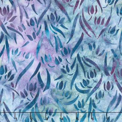 Artisan Batiks - Anemone Leaves Plum Yardage