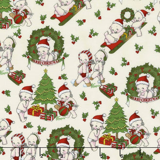 Kewpie Christmas - Christmas Main Cream Yardage